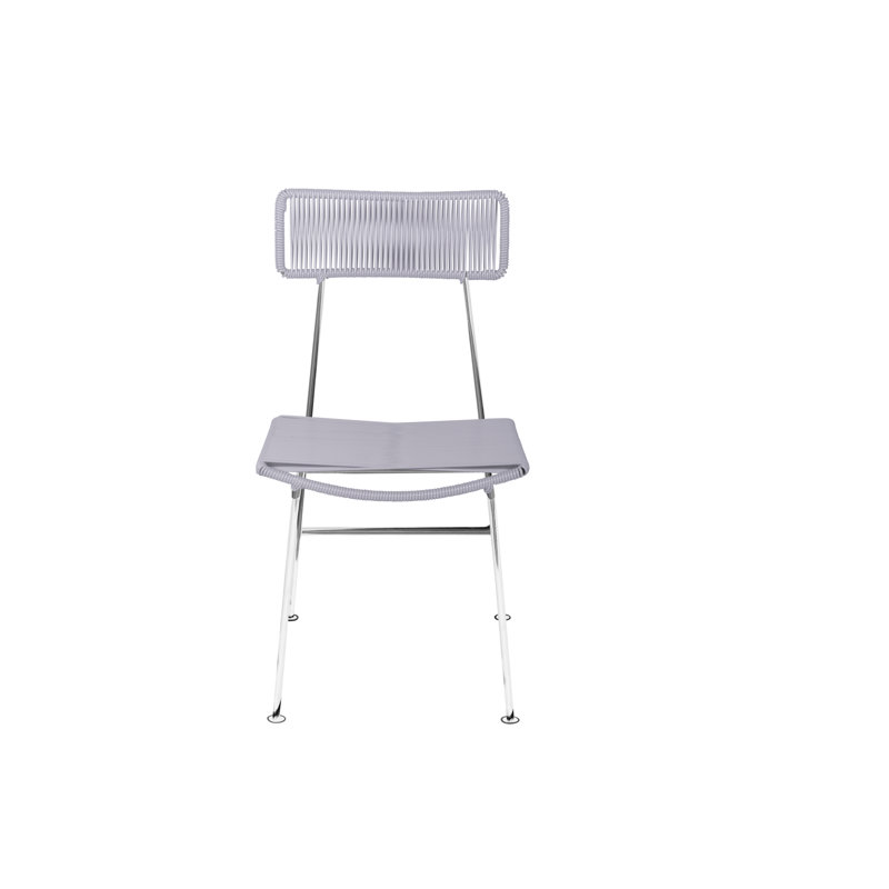 Chaise Hapi, Gris clair / chrome