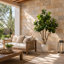 Grand arbre banian artificiel en soie 7 pi avec des feuilles d'aspect naturel pour un décor intérieur / extérieur