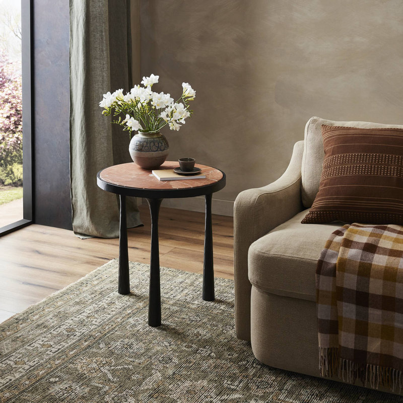 Billings End Table, Rust Top/Gray Base