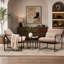 Fauteuil d'appoint élégant en velours moderne, fauteuil inclinable contemporain avec cadre en métal et siège profond pour bureau personnel-2080298903
