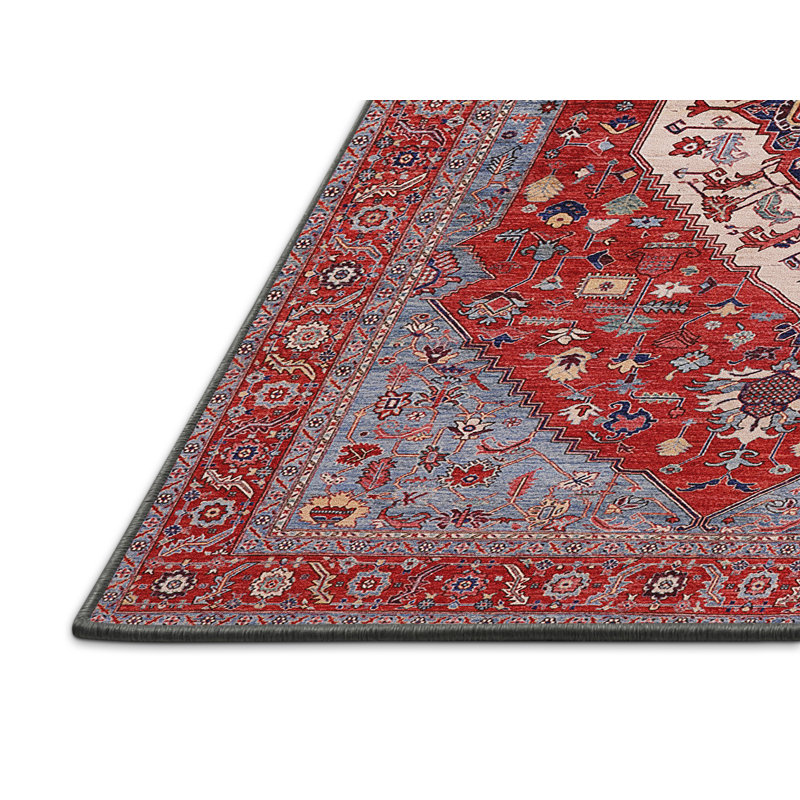 Tapis de style oriental rouge, Rectangle 5 pi x 8 pi