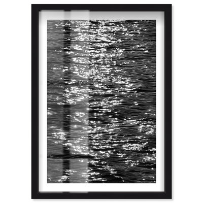 Sunset Reflections In Water Shadowbox Print Fashion Art Prints by Notoriart, Black Frame, 17 x 25