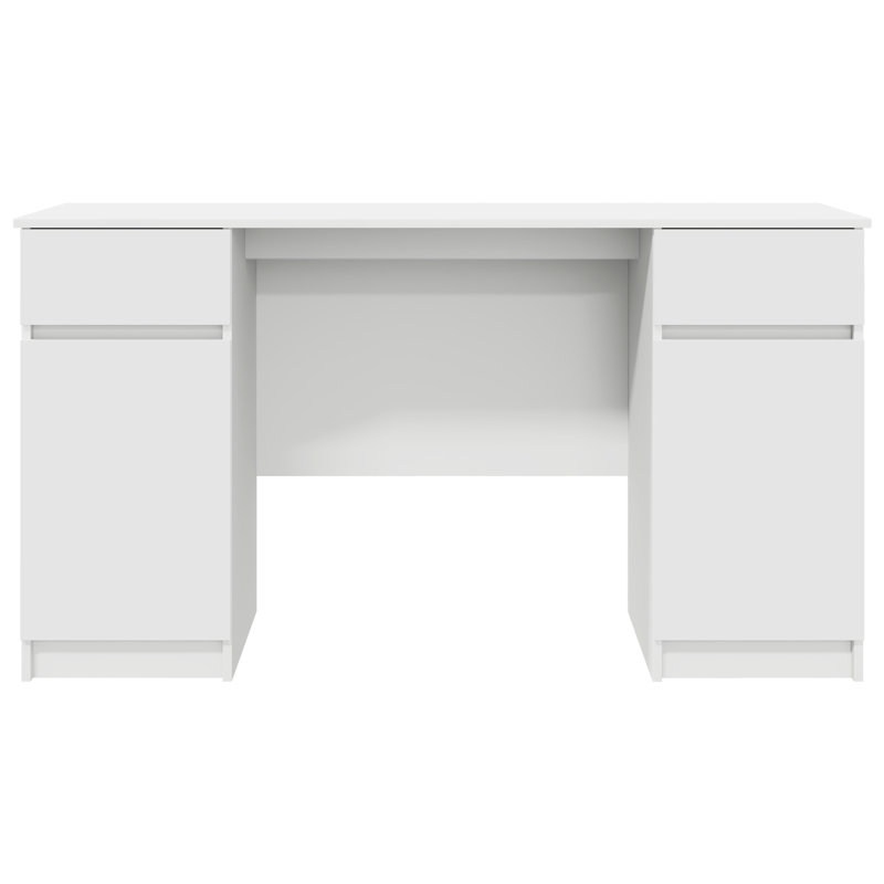 Vidaxl Desk White 140X49x76 Cm Engineered Wood