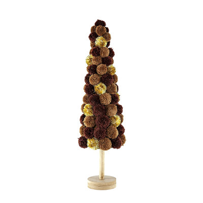 8.7X8.7X31.5" Tall Tree Christmas Table Decor, Coffee Multi