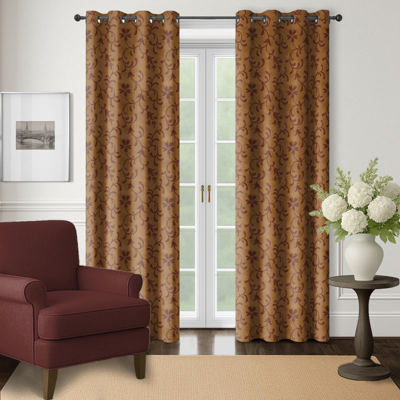 Paire de rideaux avec œillets Breccan Emerald (l 50 po x L 96 po), Émeraude, L 50 po x L 96 po