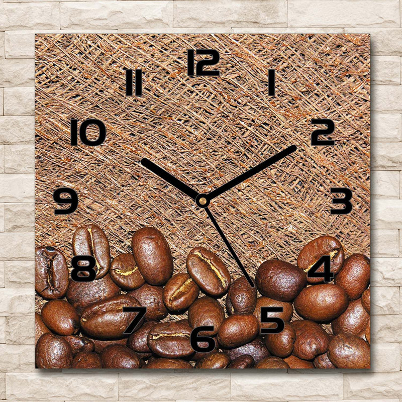Henok Glass Wall Clock, Black/Brown