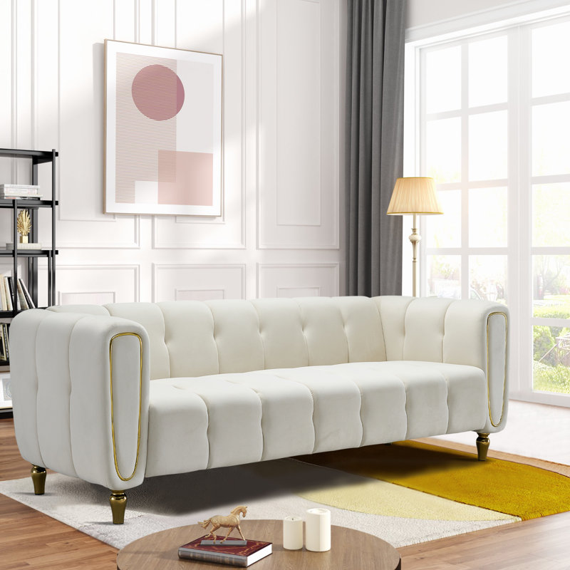 Canapé Emillee, Velours beige