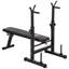 HOMCOM Adjustable Weight Bench Bench Press, Barbell Rack, Dip Station Black