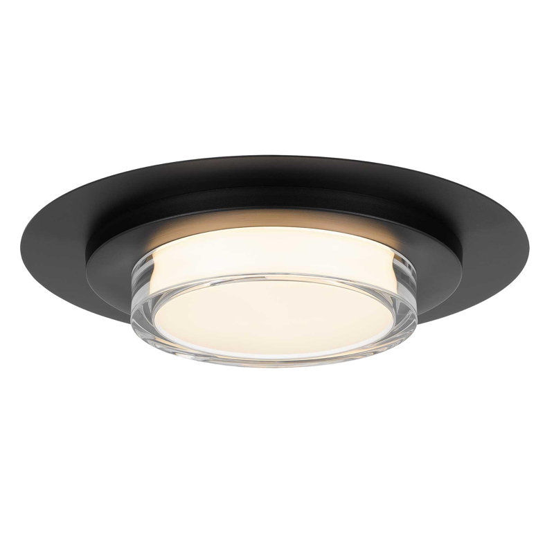  Square Integrated LED Flush Mount, 2.75" H x 16" W x 16" D, 20 V, Black
