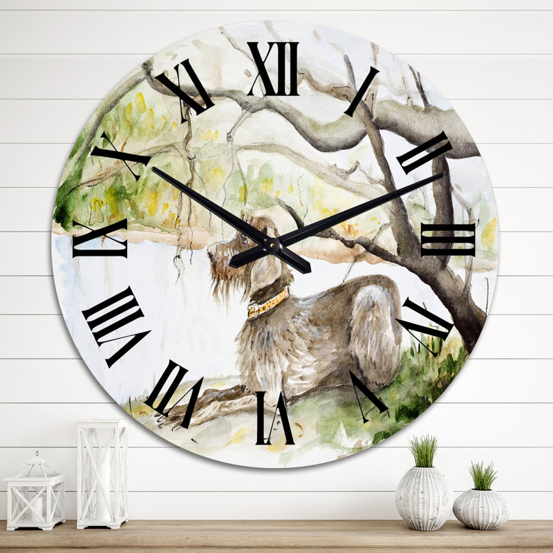 German Wirehaired Pointer - Traditional Wall Clock, Medium