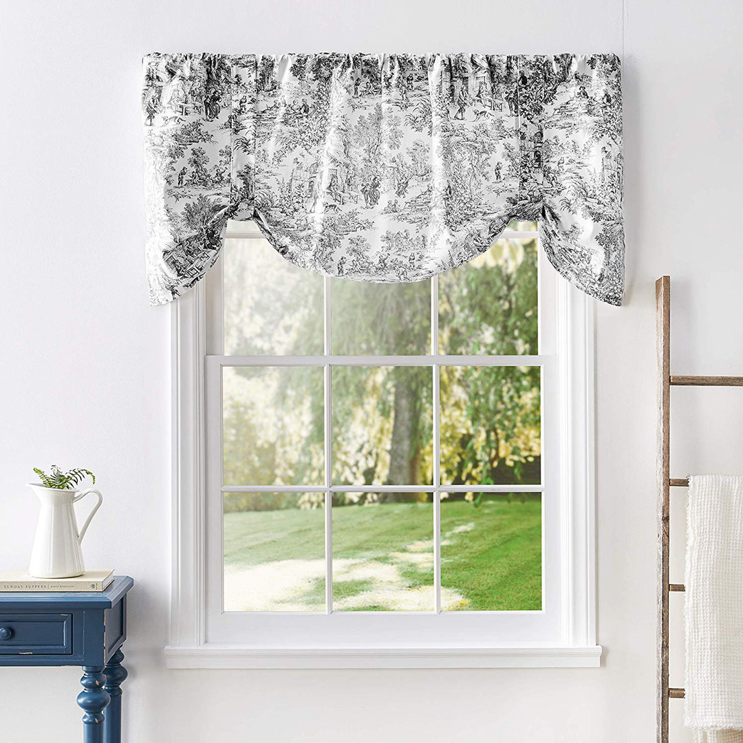 Amelie Toile Cotton Tie-Up 60" Window Valance Darby Home Co 