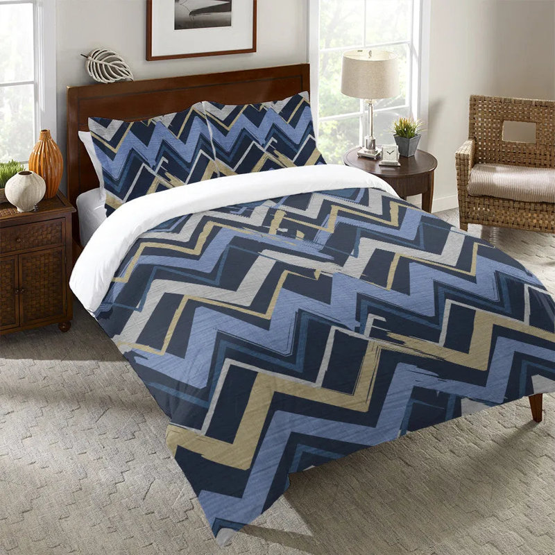 Housse de couette en microfibre bleu marine, Housse de couette pour très grand lit