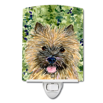 Éclairage de nuit en céramique cairn terrier