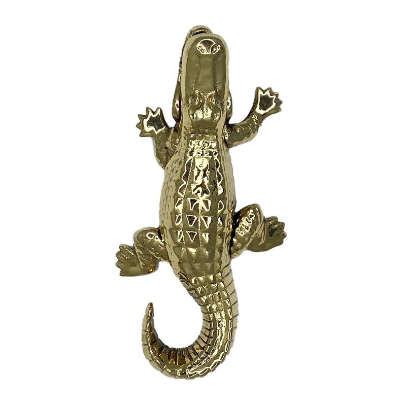 Heurtoir de porte en alligator, Laiton, 5,25 po x 2,5 po x 1 po