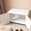 Enceinte de litière blanche en bois avec porte de grange, en blanc