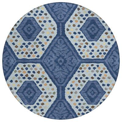 Machine Washable Indoor/Outdoor Chantille ACN2457 Tribal Rug