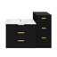 Armoire murale suspendue 24 po avec tiroir double, petit lavabo de salle de bain rectangulaire flottant avec trou de robinet simple et trop-plein-121708950