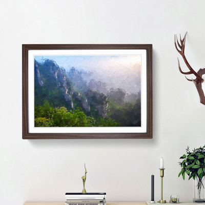 Cascading Mountains in China in Abstract - Picture Frame Painting Print