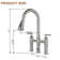 CASAINC Bridge Pull Down Touchless Sensor Kitchen Faucet with 2 Handles