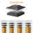Matte Black Solar Powered Integrated LED Fence Post Cap Light with Base Adapter Included Pack