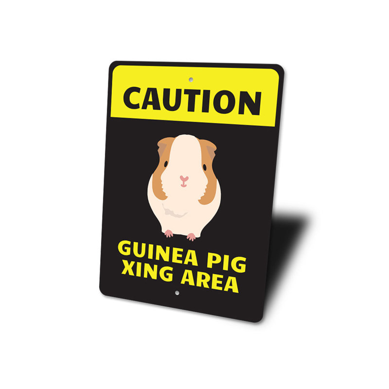 Plaque en aluminium cochon d'Inde, H 18 po x l 12 po x P 0,06 po