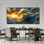 Toile, décoration murale, or moderne, esthétique abstraite, art mural, grande vague de soleil, art mural pour décorations de salon, impressions sur toile, œuvre d'art pour chambre à coucher, bureau, décoration murale, 24 po x 48 po