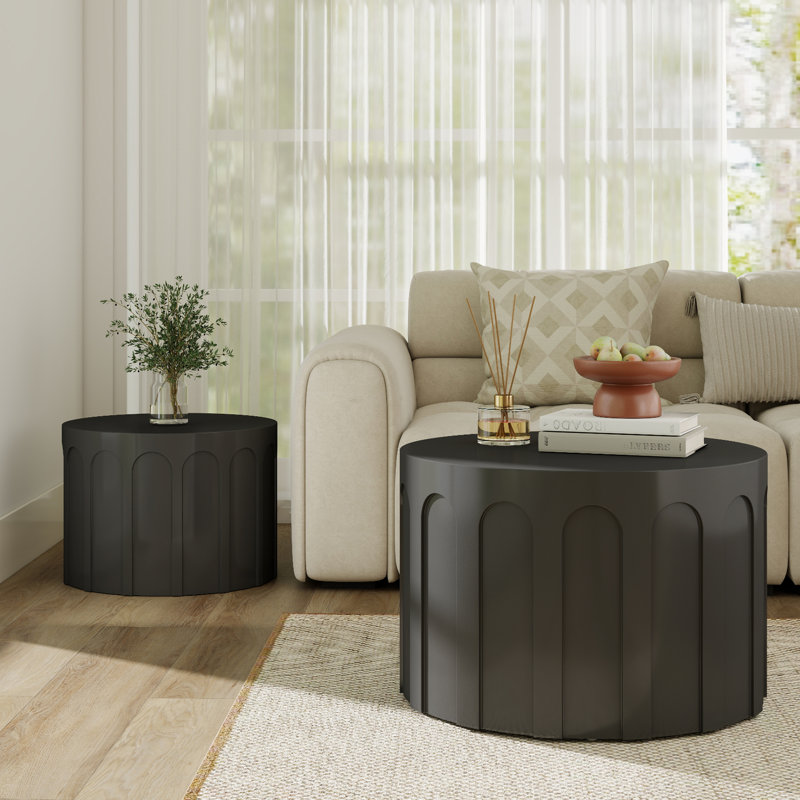 Ensemble de tables basses gigognes 23,6 po, Noir