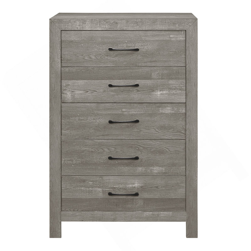 Commode 1 pièce au fini rustique gris avec tiroirs de rangement