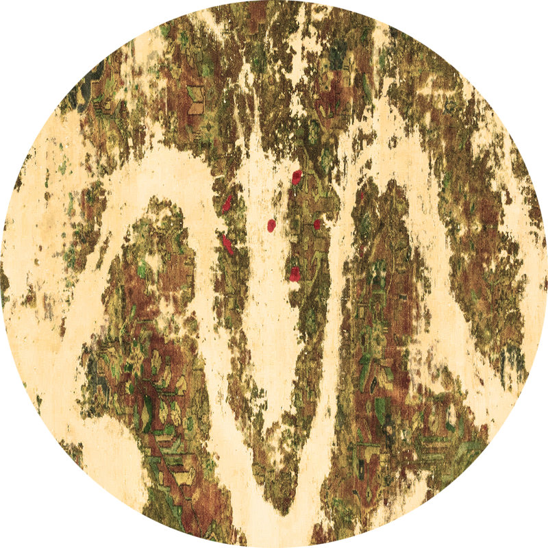 Washable Abstract Indoor Rug, Round 7'