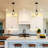 Industrial Home Pendant Light Fixtures Black Hanging Light With Clear Glass