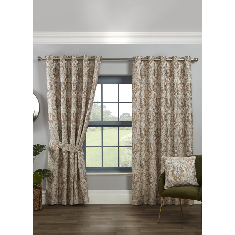 Jayvion Room Darkening Curtain Pair, Latte, Width 229 x Drop 183cm