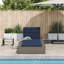  Chaise longue en rotin de polyester gris avec coussin flottant-809185844-809185839