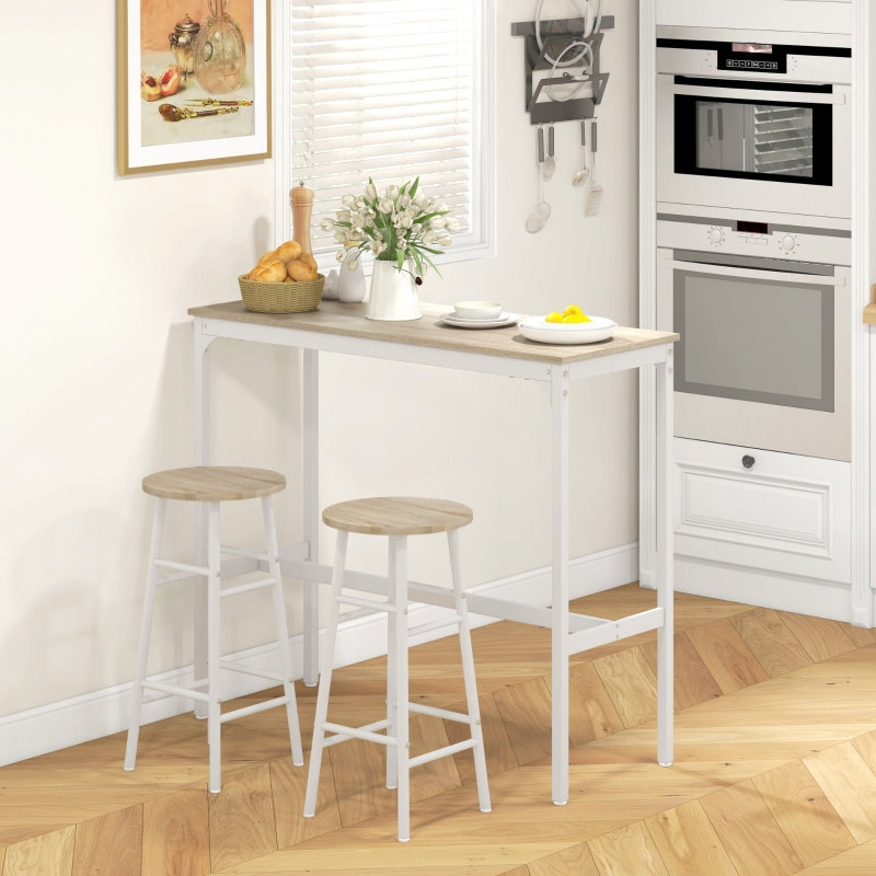 2 -Person Dining Set, Oak + White