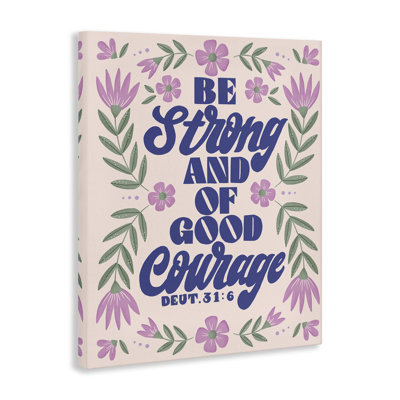 Art mural sur toile, "Strong & Good Courage Prayer", par Muffin Grayson