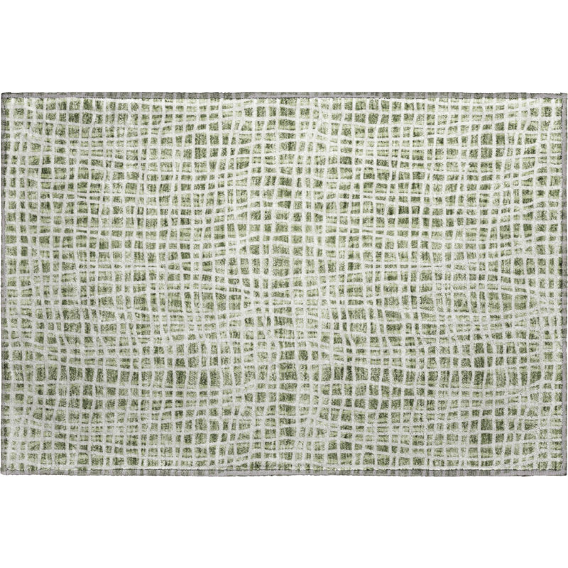 Tapis vert Prisco lavable à la machine de qualité supérieure, Rectangle 1 pi 8 po x 2 pi 6 po