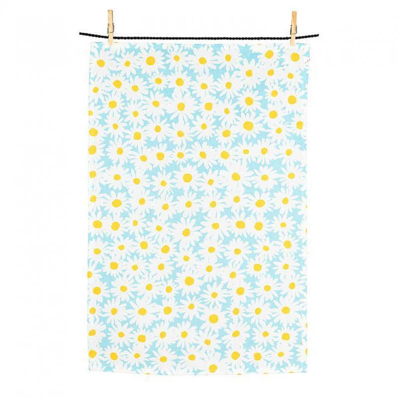 Ensemble de serviettes de cuisine et marguerites