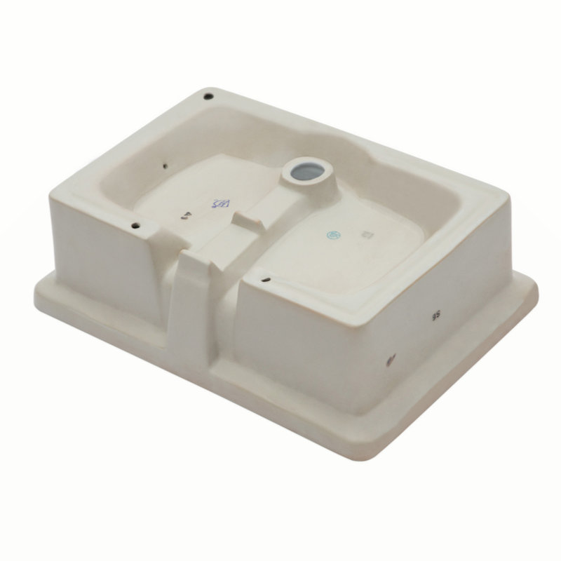 22" White Ceramic Rectangular Undermount Bathroom Sink with Overflow
