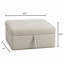 Repose-pieds de rangement Inaya avec roulettes, bois brun, microfibre sauge sable, 41 po