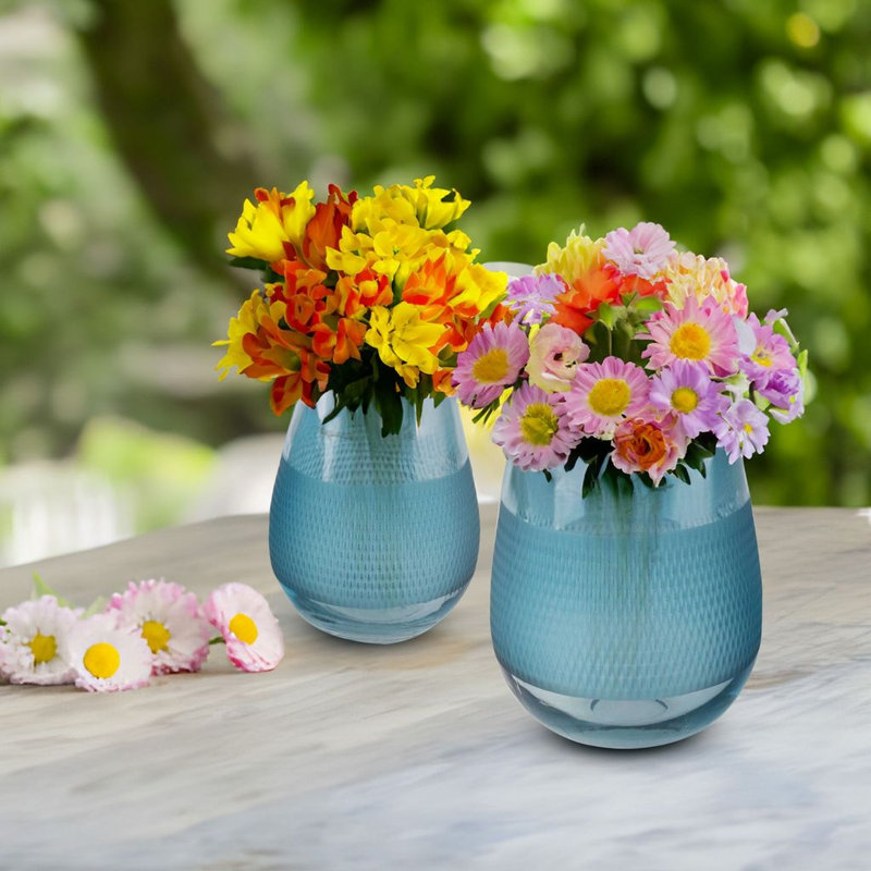 Amiryah Glass Table Vase, Blue