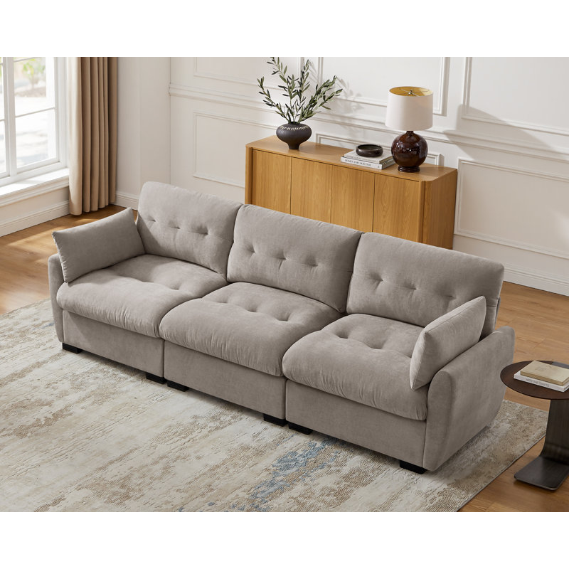 109.06'' Modular Upholstered Sectional Sofa For Living Room, Camel