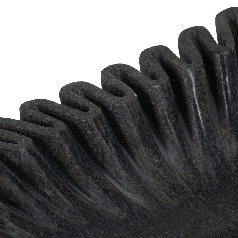 Vanderwall 16" Wavy Marble Bowl, Noir