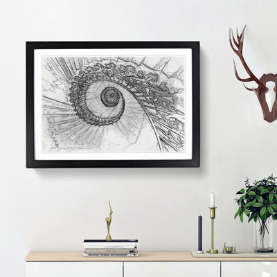 Spiral Staircase in Abstract - Picture Frame Graphic Art Print on MDF