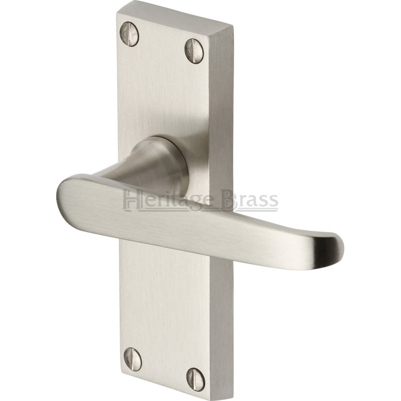 Heritage Brass Heritage Door Handle Lever Latch Victoria Design, Satin Nickel