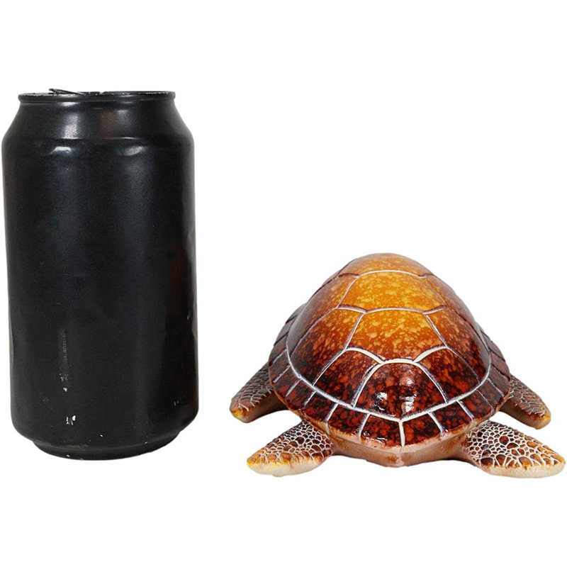 Figurine de tortue de mer, Rouge / Orange / Noir