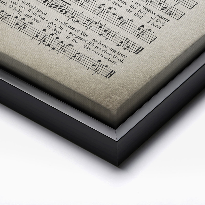 Fiche de chanson «Come Thou Fount», 24"H x 32"W, Canvas, Black Framed