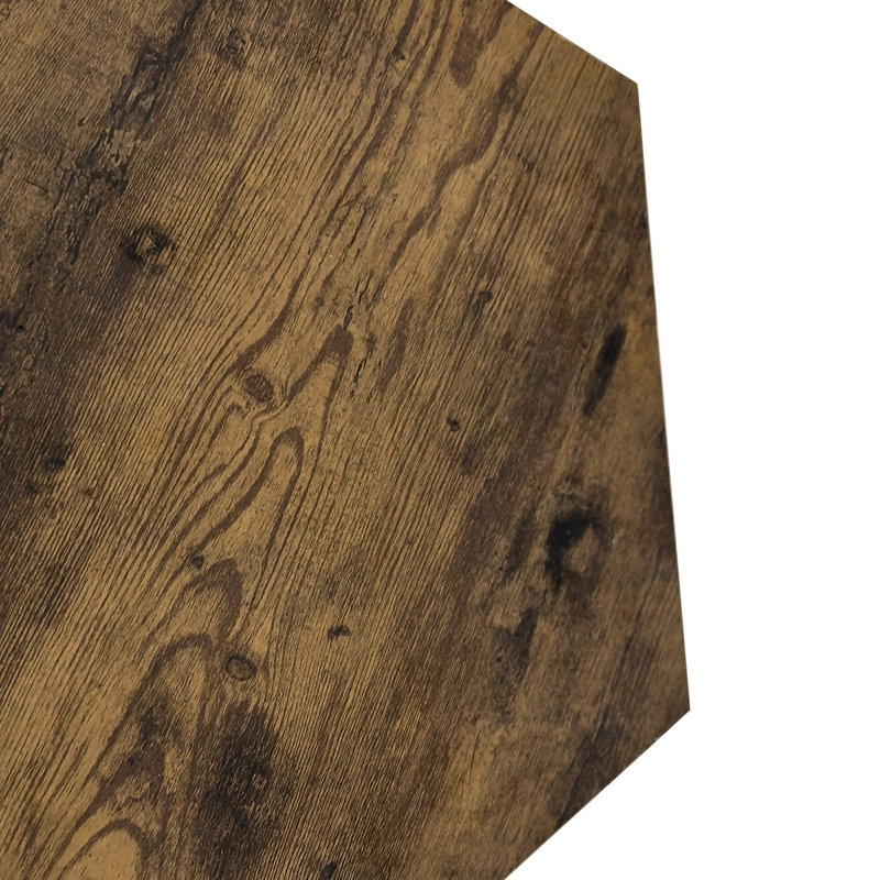 Table de chevet hexagonale, Brun antique