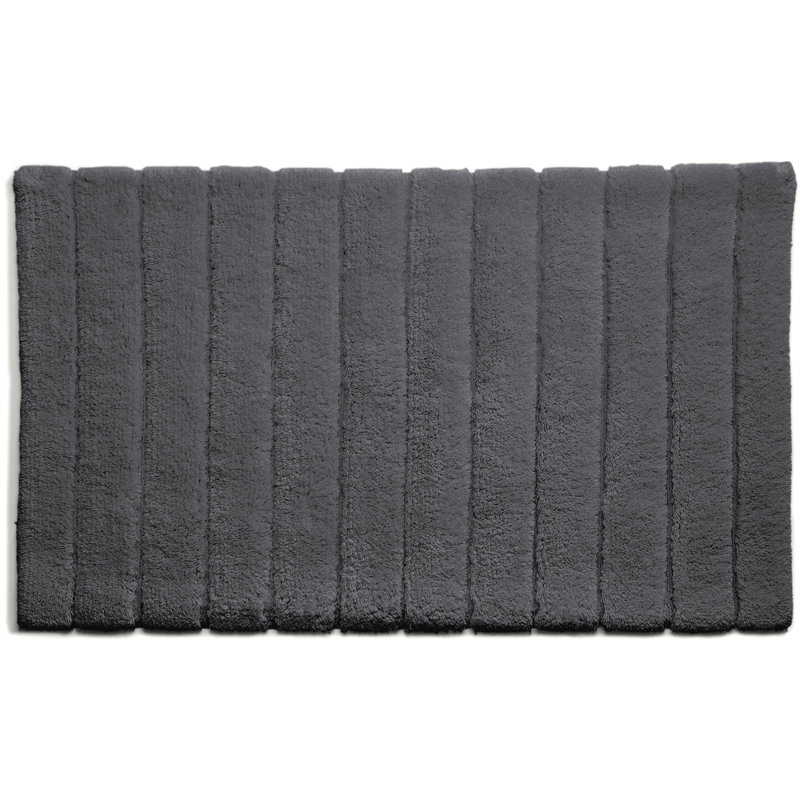 Dithusan Stripe Bamboo Bath Mat, 80cm L x 50cm W, Grey