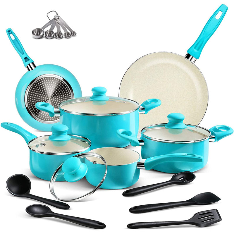 Batterie de cuisine antiadhésive en aluminium 20 pièces