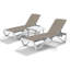 Chaises longues de patio ajustables, structure en aluminium, ensemble moderne pour bord de piscine avec table
