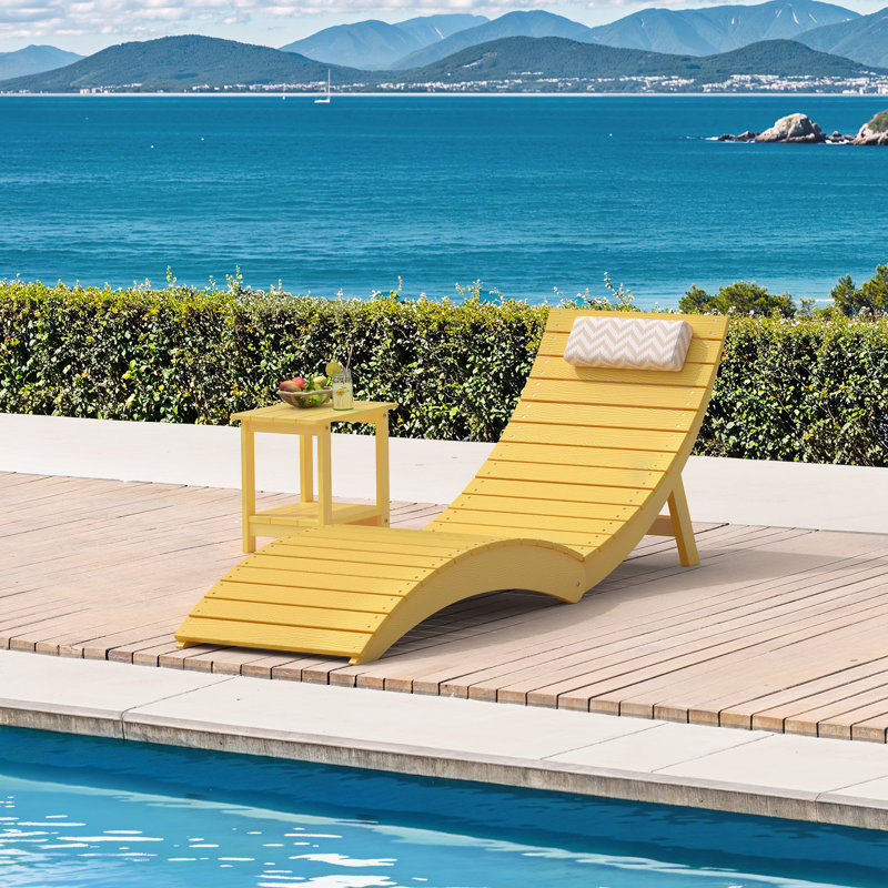 Ultra-Portable Foldable Patio Chaise Lounge, Yellow